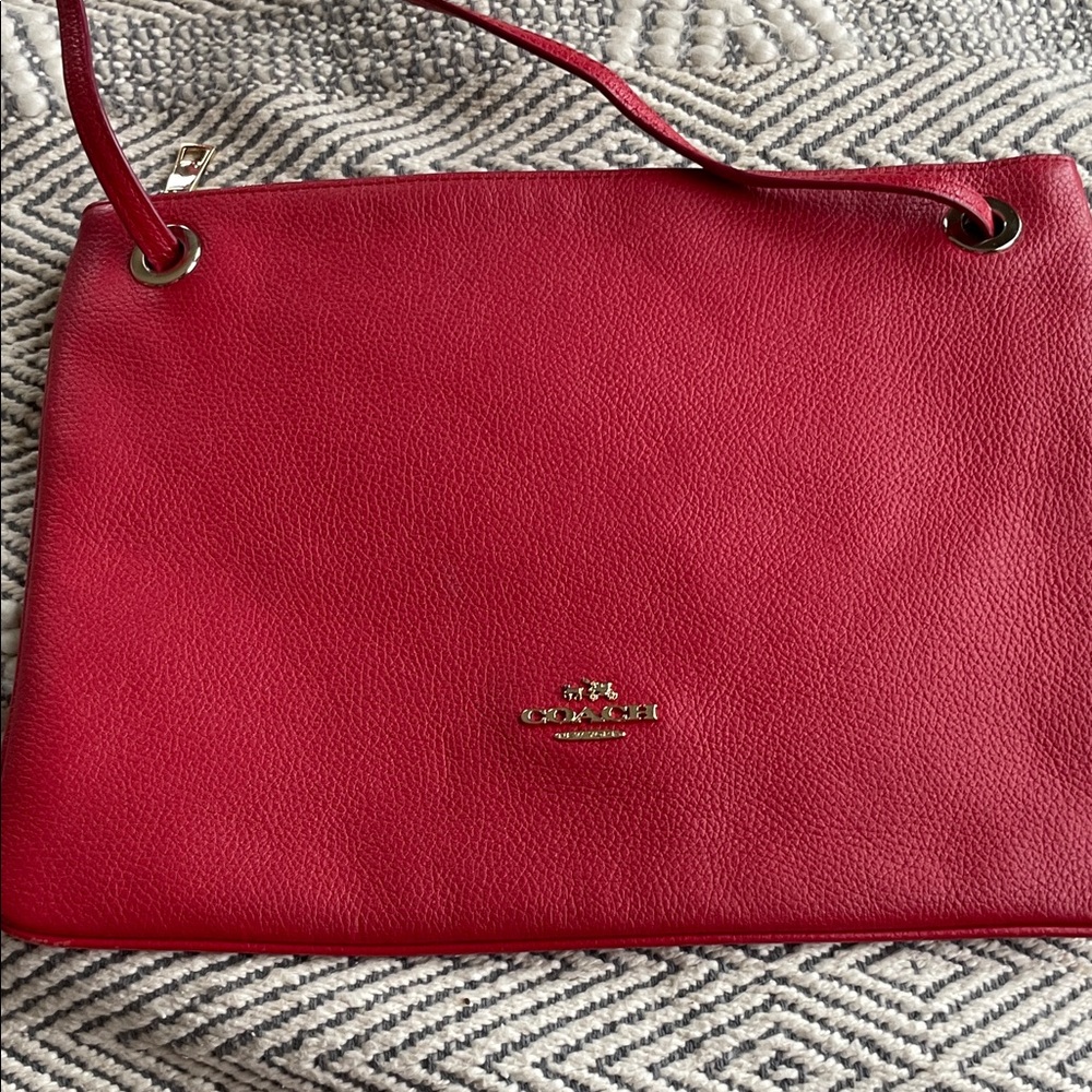 Coach Cherry Red Leather Shoulder Bag